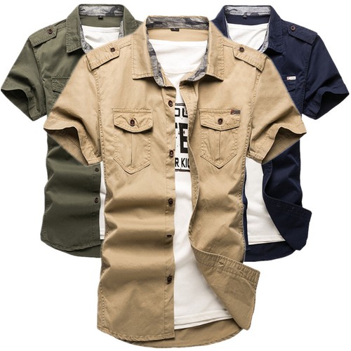 Men short sleeve cargo casual - men',