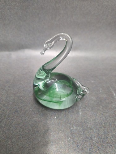 Vintage hand blown glass swan - hand-blown,