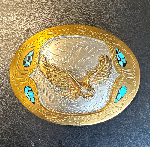 Western eagle oval - belt, buckle