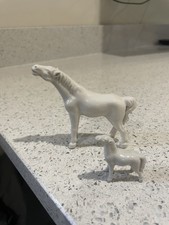 1970’s Horses Fine Porcelain Adult And Baby White Ex Condition