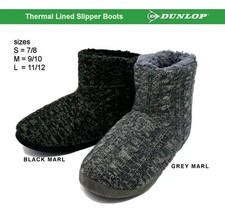 Dunlop Mens Famous Thermal Nordic Knitted Slipper Boots Warm Lining - POST FREE