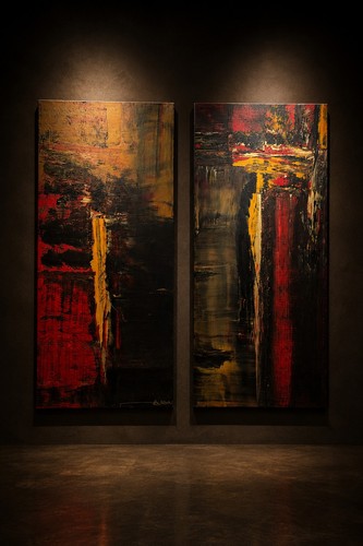 Large abstract painting pair - abstract,