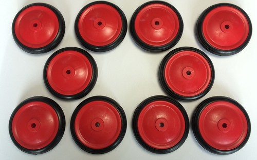 80mm red plastic wheels - x,