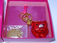 Attractive Boxed Costume Jewellery Butler & Wilson - Red Enamelled Pig Key Ring