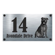 Staffy/Staffie-Dog Aluminium House Sign Personalised-House Number & Street Name
