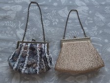 Vintage Leko Grey Patterned Handbag & Dolcis Gold Coloured Handbag