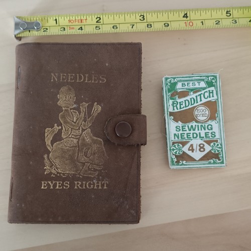 Vintage leather needle - needle, case