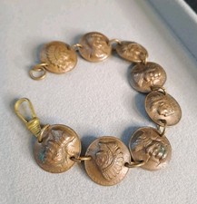  Vintage American Indian Head Copper Coin  Bracelet tourist souvenier jewellery 