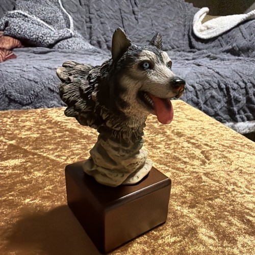 Vintage husky wolf dog bust - husky,