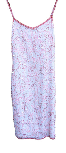 Y2k white pink - sequin, dress