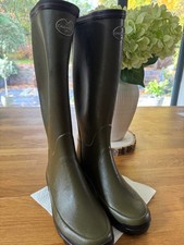 Women's Le Chameau Giverny Jersey Lined Wellington Boot Size 6 (39)
