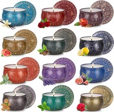 Candle Scented Candles Gifts Set, 12 Pcs Soy Wax Jar Candle Aromatherapy Candles
