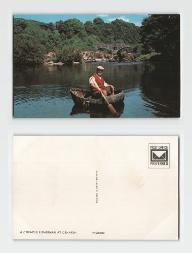 Postcard coracle fisherman - a,