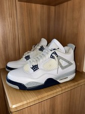 !!NEW SPECIAL OFFER!! NikeAir Jordan 4 Shoes White-Navy - UK 8