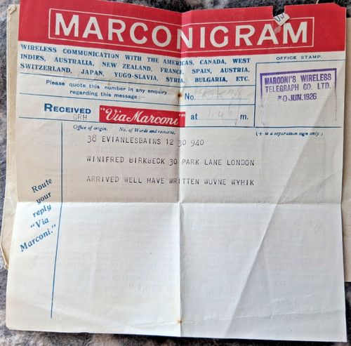 France 1926 marconigram - france,
