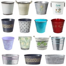 Zinc, Tin, Indoor Plant Pots, Troughs. Small, Medium, Large. No Drainage Holes