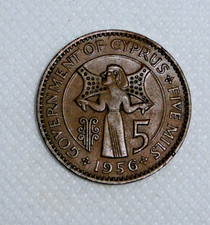 Cyprus 1956 5 mils bronze V.F