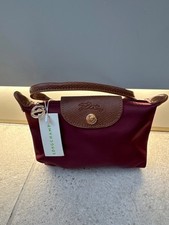 Mini pouch bag Burgundy with detachable strap