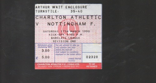 Used ticket charlton v - -,