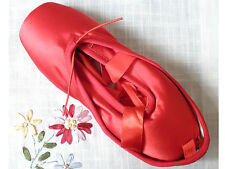 Quality intermediate/advanced level red satin ballet dance pointe shoes - New