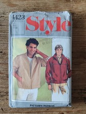 Vintage 1980s STYLE Pattern 4423 Mens' Lined Jacket Size 40