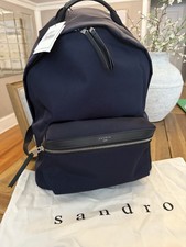 Sandro Navy Backpack with Front Zipper Pocket