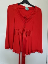 Ossie Clark Vintage Red Moss Crepe Dress Size 12