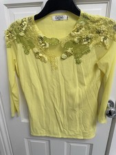 tk maxx Women Yellow Beaded Blouse Size S