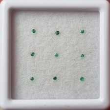 9 pcs Natural Emerald Melee 1.0 mm High Clarity Calibrated Round  Fine Jewellery