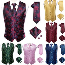 Black White Red Mens Waistcoat