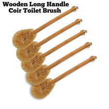 Eco-friendly Wooden Long Handle Handmade Coir Fiber Toilet Brush for Bathroom