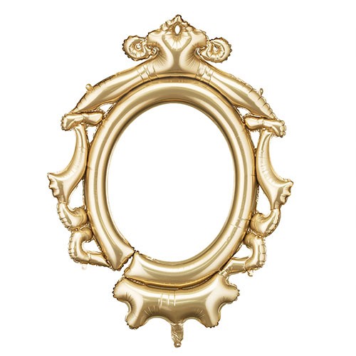 Gold oval frame - gold,