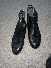 RUSSELL&BROMLEY-BLACK LEATHER CHELSEA BOOTS-SIZE UK 6