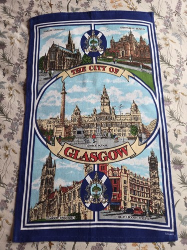Vintage glasgow tea towel - vintage,