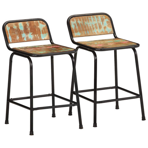 Bar stool rustic brown - stool, black
