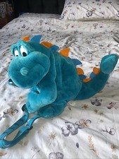 Blue Large Eyed Dinosaur Backpack With Tail And Back Scales 
