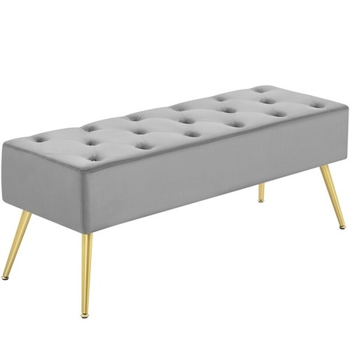 Modern ottoman bench velvet - modern,