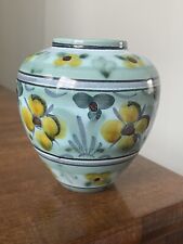 VINTAGE FLORA GOUDA CISCA HOLLAND 1014 green floral glazed studio pottery vase