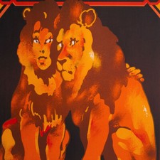 Waldemar Świerzy CYRK Poster Circus Poland Pop Art Lioness Signed Print 1975