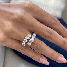 14K White Gold Open Ring 2.4ct