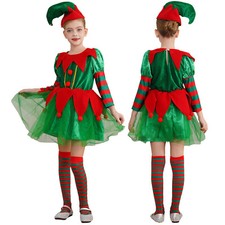 UK 3Pcs Girls Christmas Elf