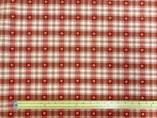 Heart gingham fabric rustic - heart,