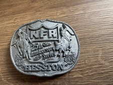 Vintage Hesston National Finals Rodeo 1983 Belt Buckle Made In USA