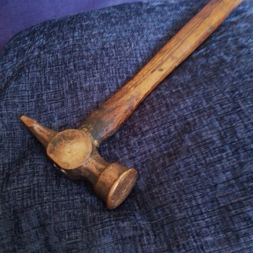 Vintage brass head - brass, cross