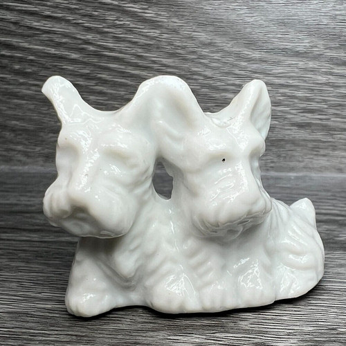 Terrier dog pair black - pair, white