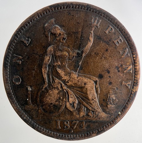 1874 victoria one penny coin - 1874-h,