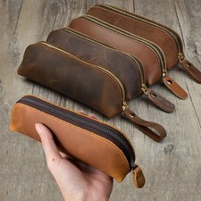 Vintage Leather Pencil Bag