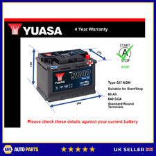 AGM Battery fits LAND ROVER