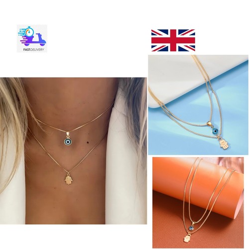Layered necklace gold chain - gold,