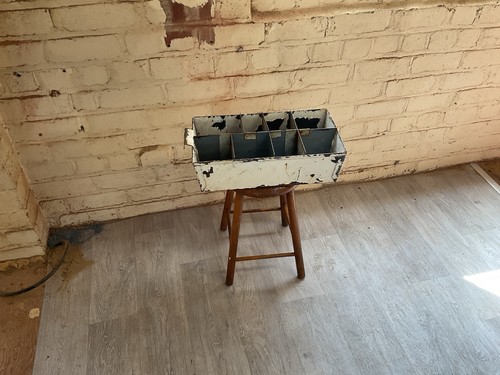 Vintage metal military tote - military,
